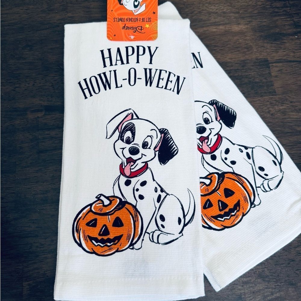 Disney 101 Dalmatians Halloween Puppy Dog Kitchen Dish Towels Set